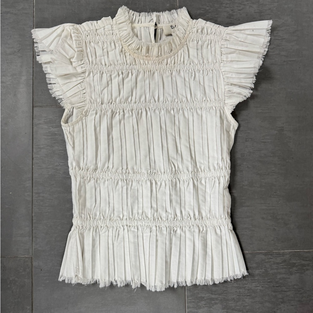 Sea New York Grier White Pleated Blouse - Picture 3 of 4